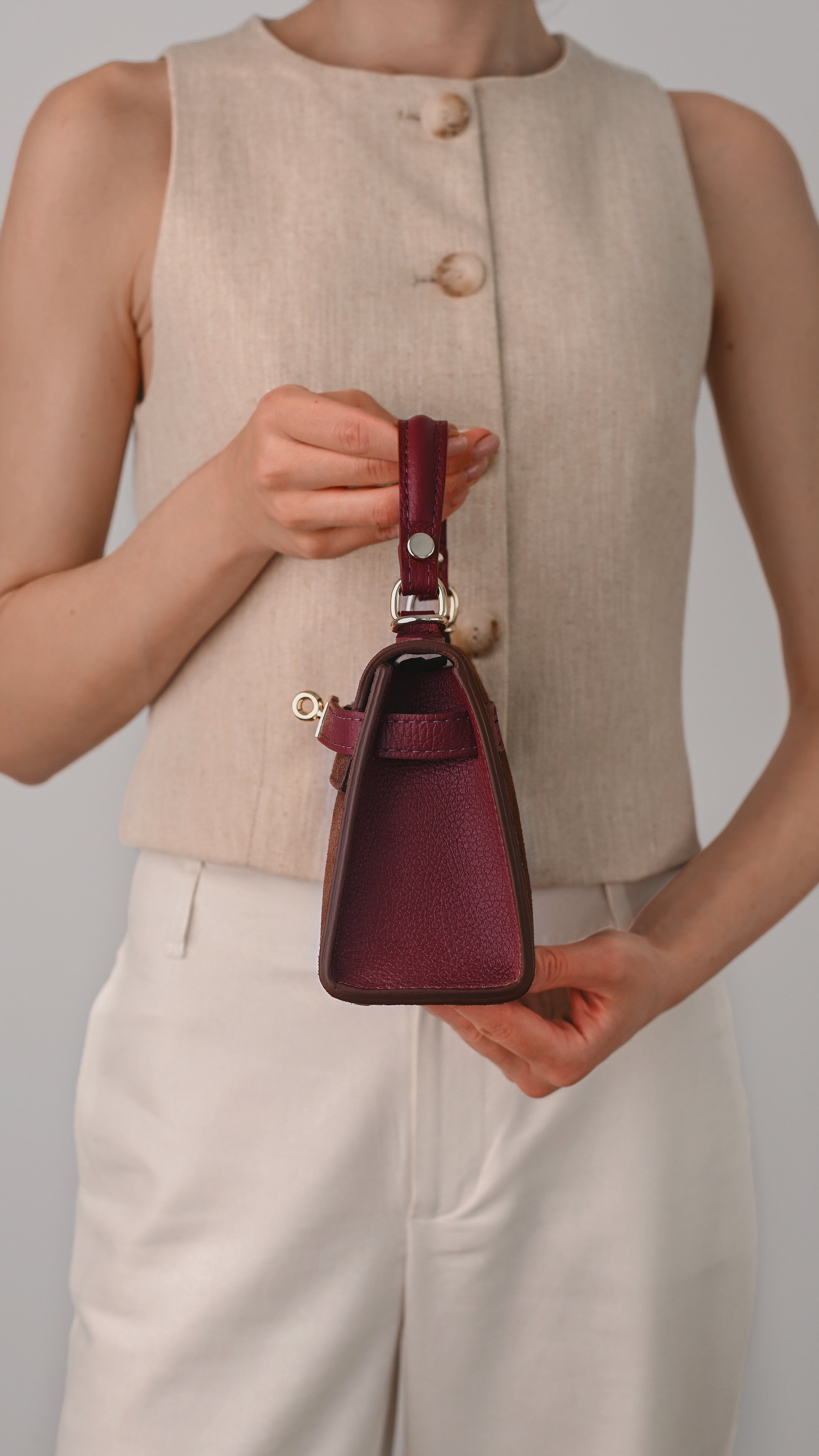 LINA MINI VELUR DARK MOCHA & WINE **ULTIMELE BUCĂȚI**