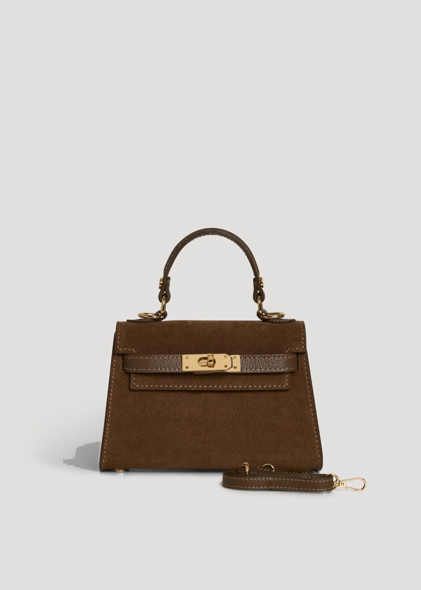 LINA MINI VELUR CIOCOLATIU ȘI TAUPE