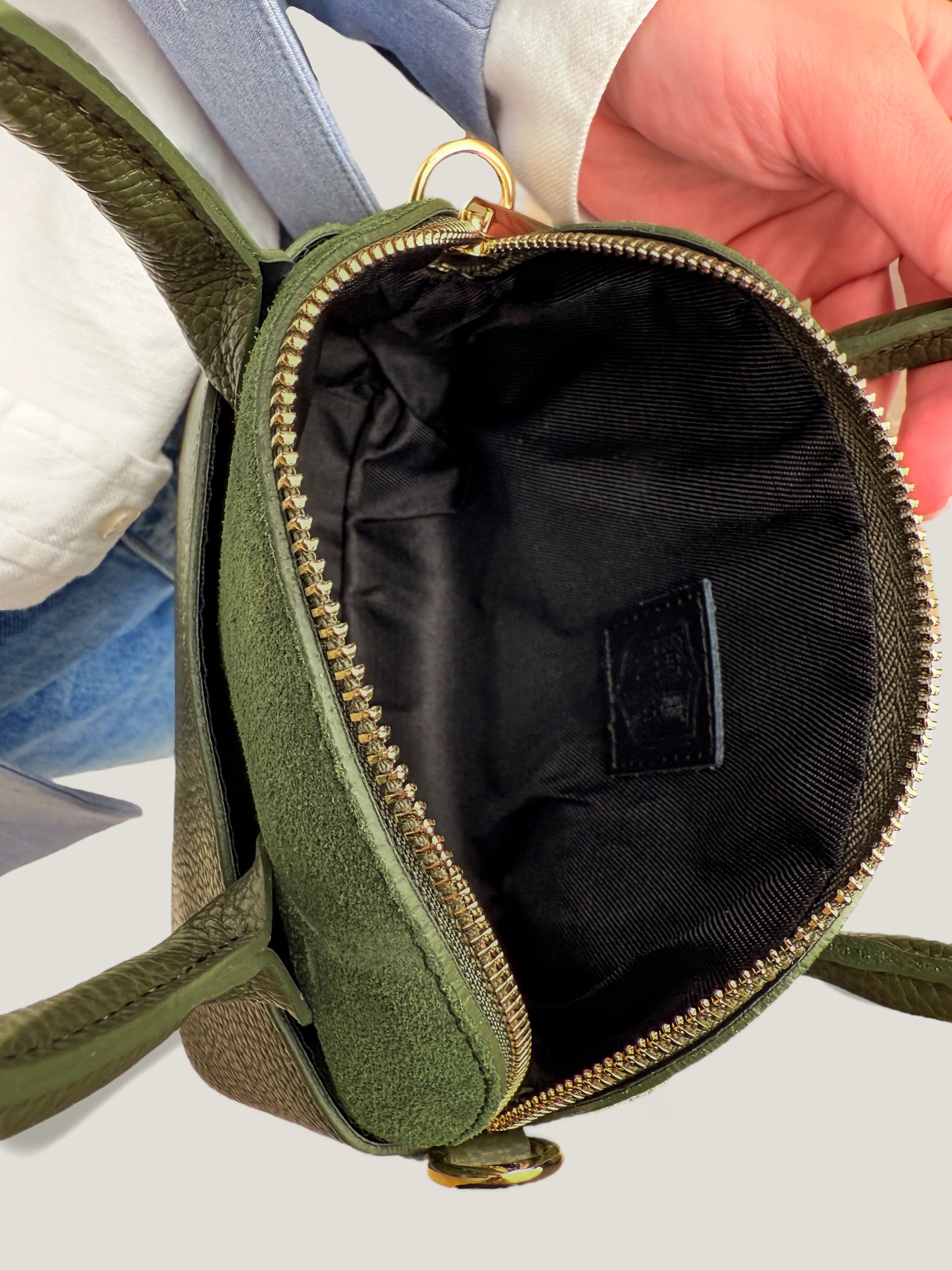 EMMA MINI VELUR DUNKLES OLIV