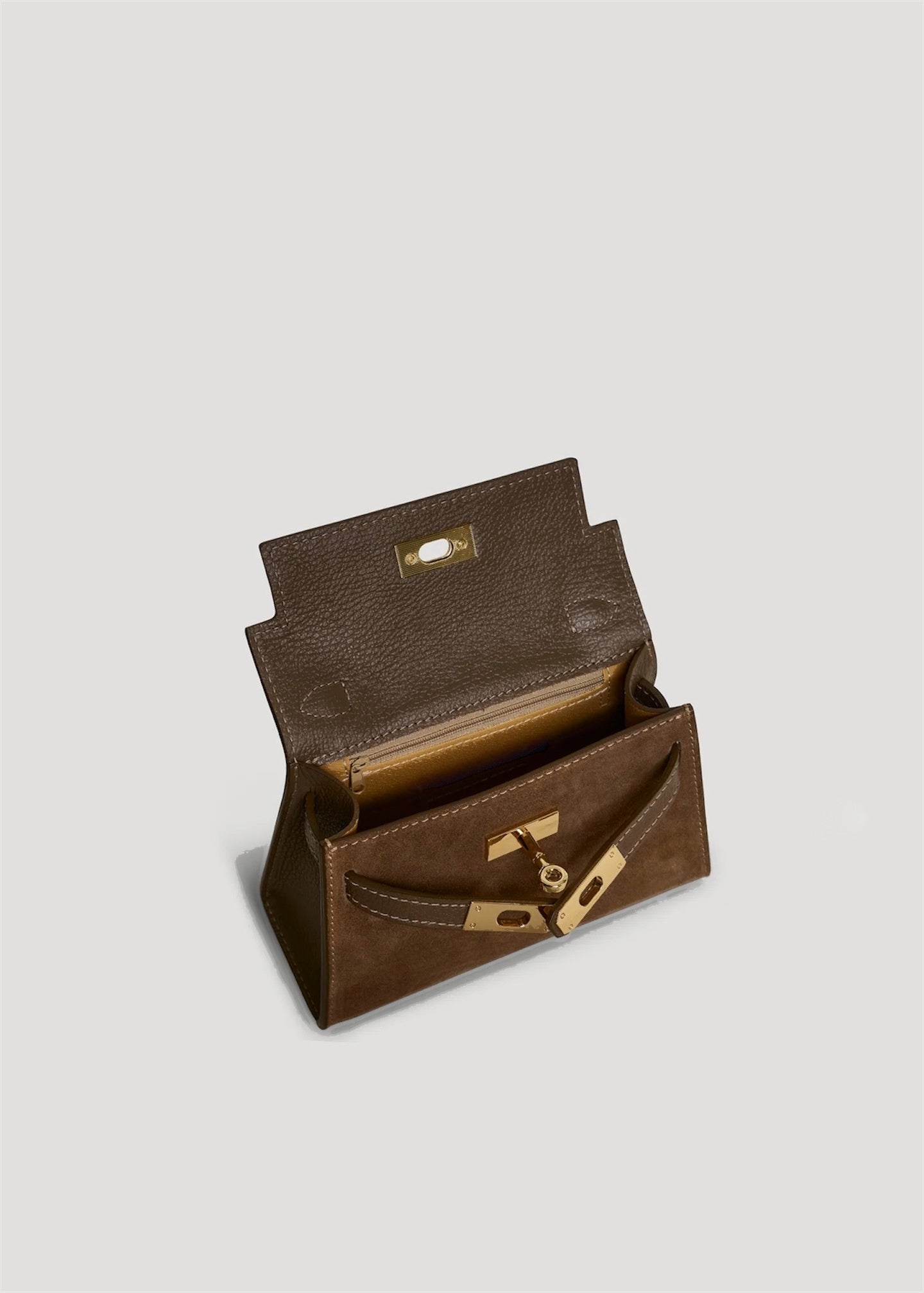 LINA MINI VELUR CIOCOLATIU ȘI TAUPE