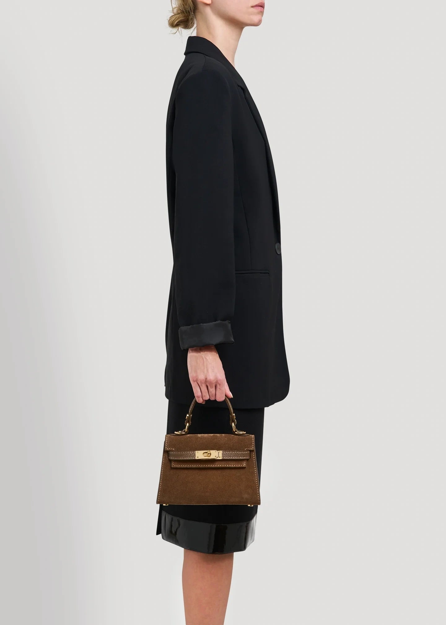 LINA MINI VELUR CIOCOLATIU ȘI TAUPE